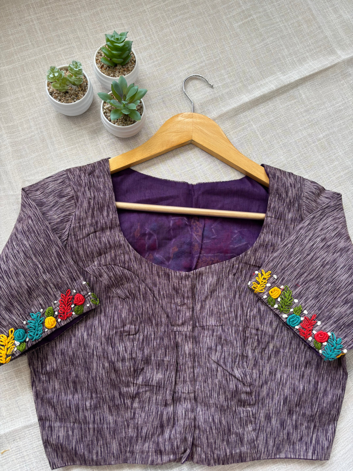 GREY EMBROIDERED  BLOUSE