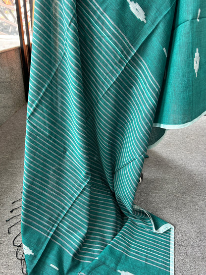 GREEN MUL JAMDANI SAREE
