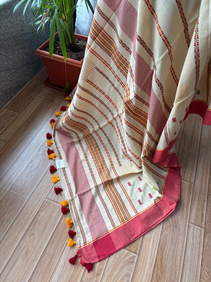BEIGE JAMDANI SAREE