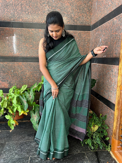 GREEN PATTEDANCHU SAREE.