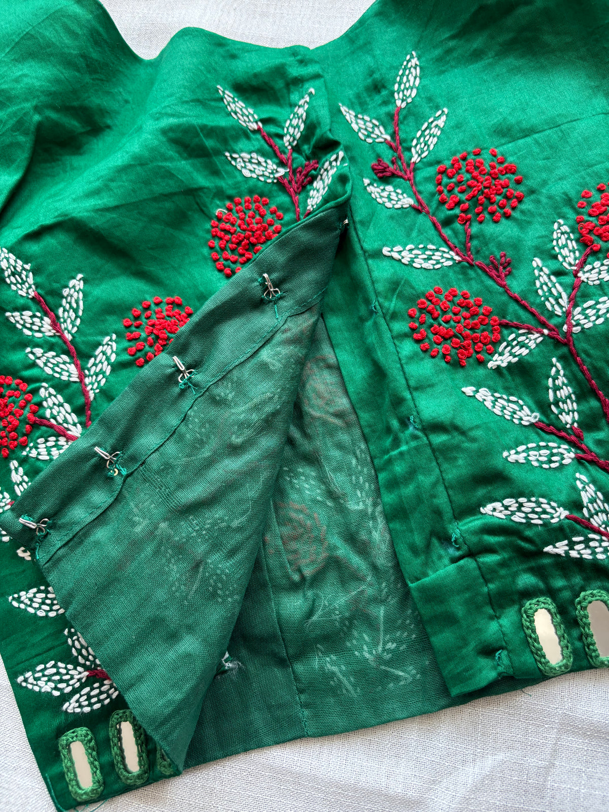 Green Embroidered blouse