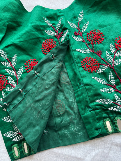 Green Embroidered blouse