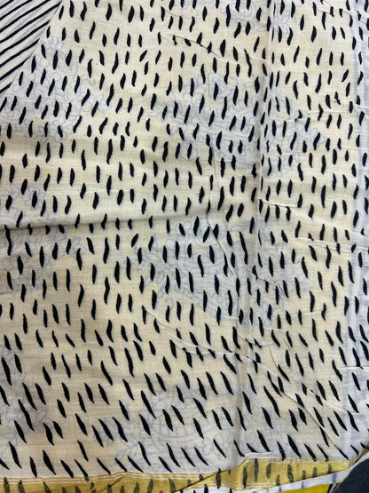 Yellow chanderi mul cotton