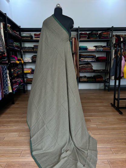 GREEN CHECKS  MUL SAREE