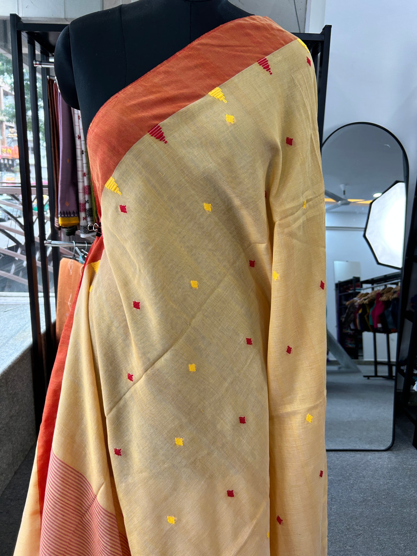 YELLOW JAMDANI SAREE