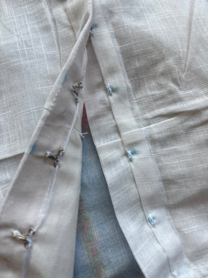 White hand painted blouse