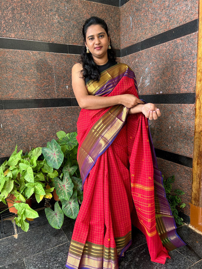 RED  KANCHI COTTON