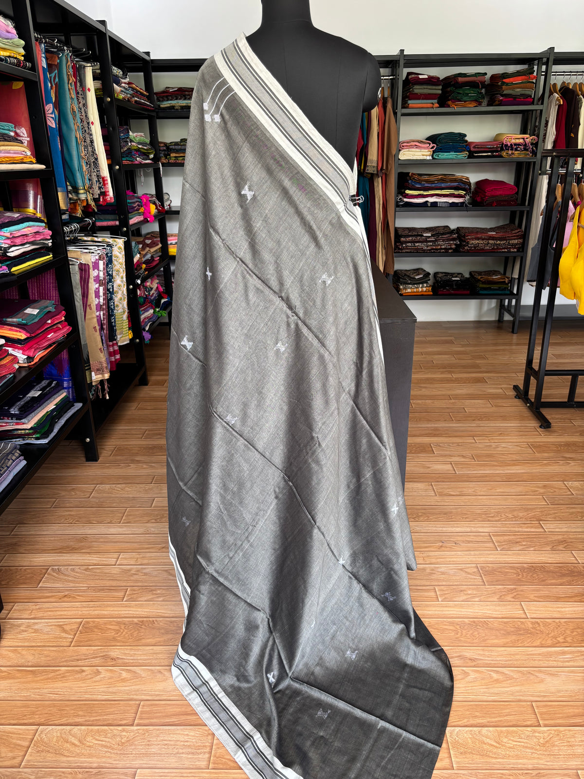GREY BHUJODI SAREE