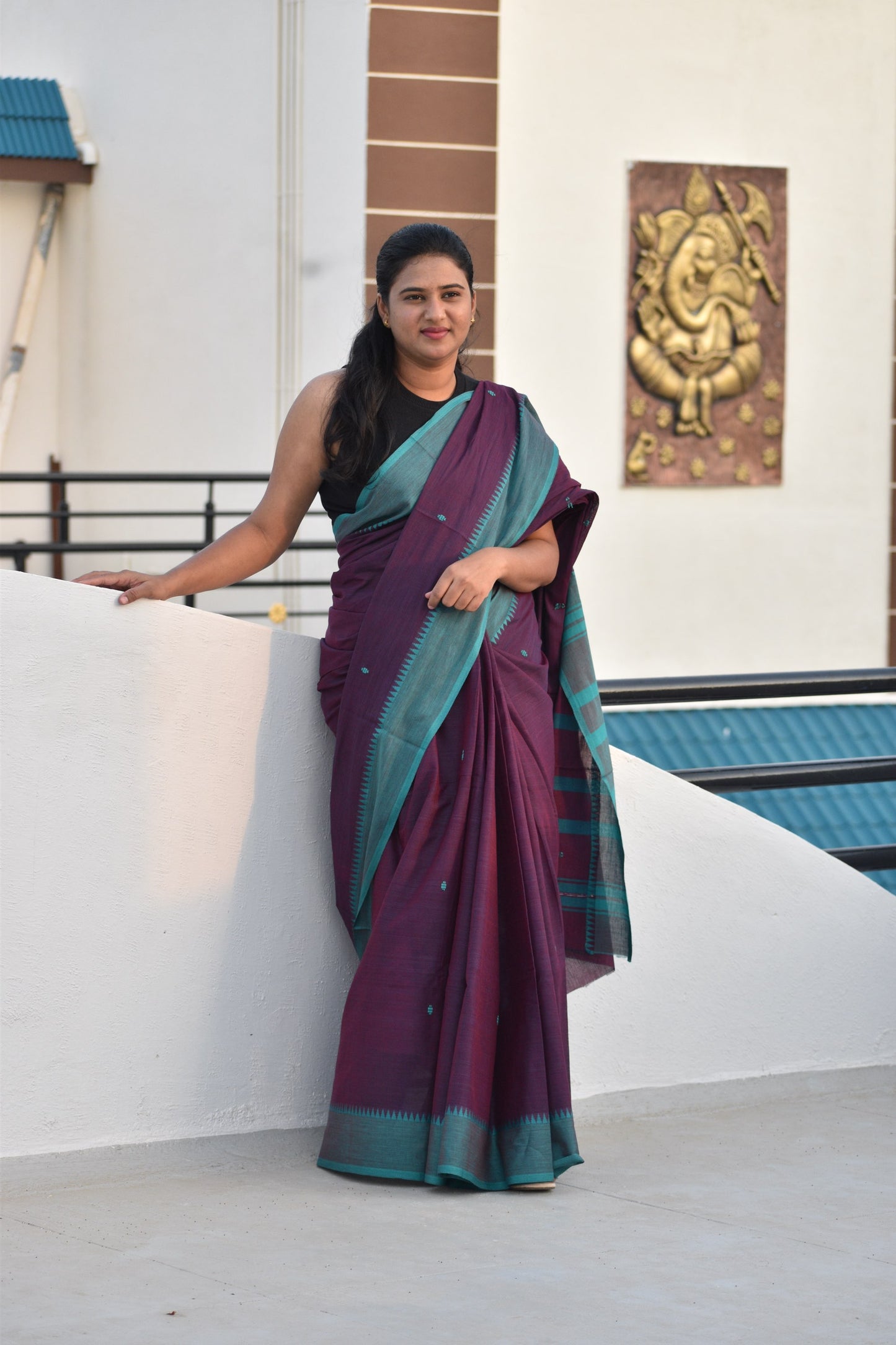 PURPLE DHANIAKHALI SAREE