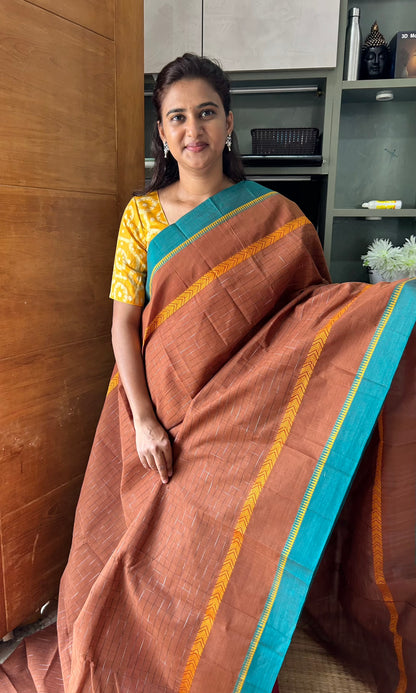 BROWN NARAYANPET SAREE
