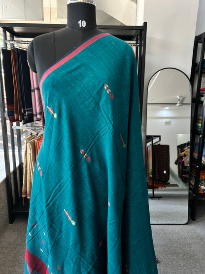 GREEN KHADI JAMDANI SAREE