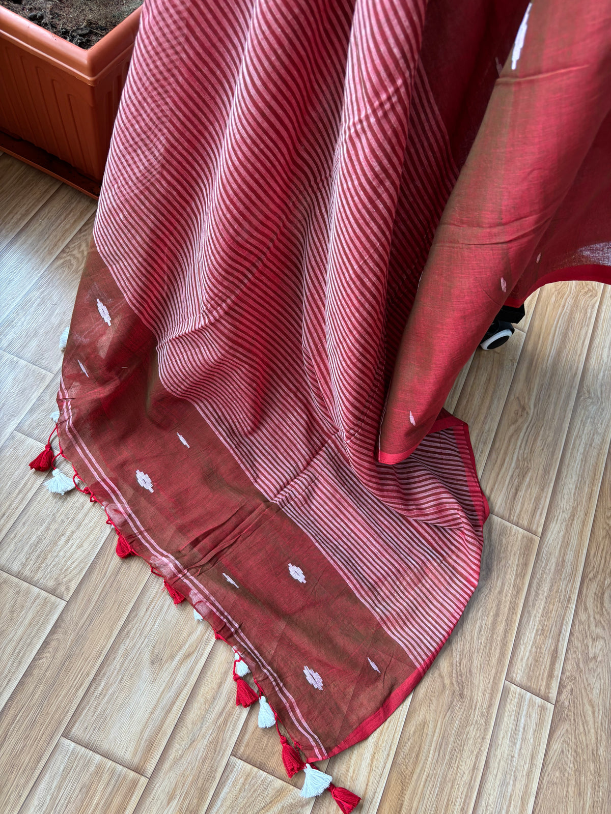 MAROON JAMDANI SAREE