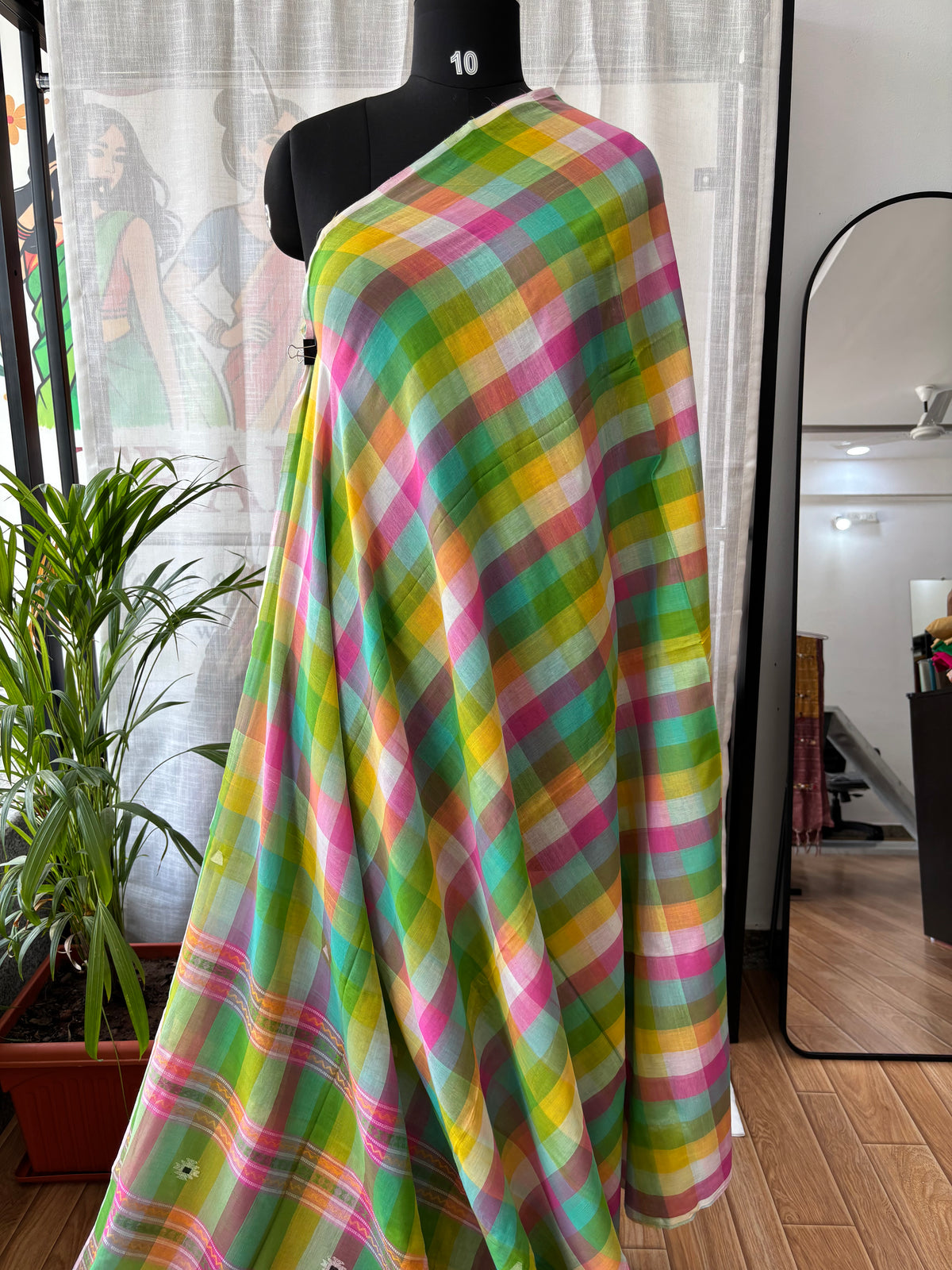 LIGHT GREEN INSPIRED BHUJODI SAREE