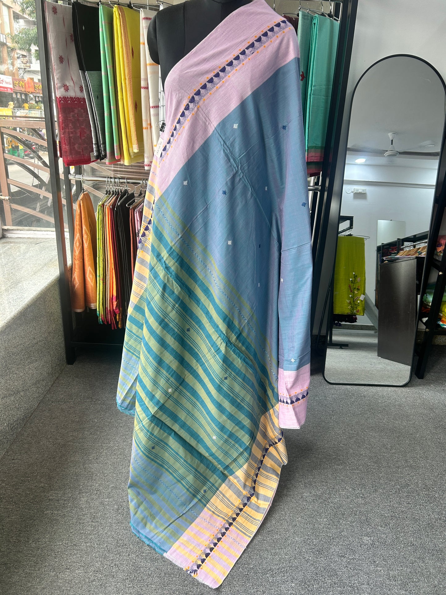 TEAL DHANIAKHALI SAREE