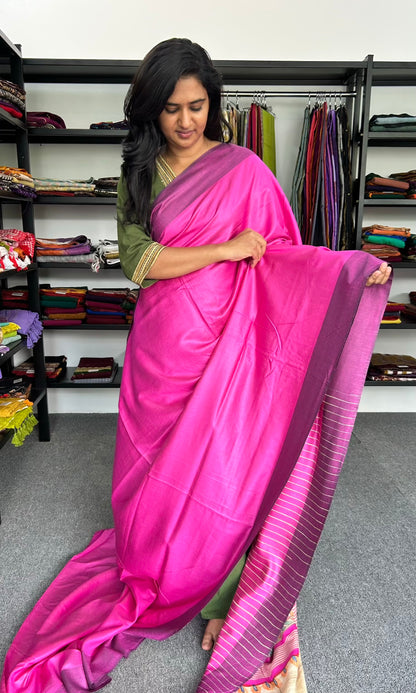 PINK MADHUBANI SILK SAREE