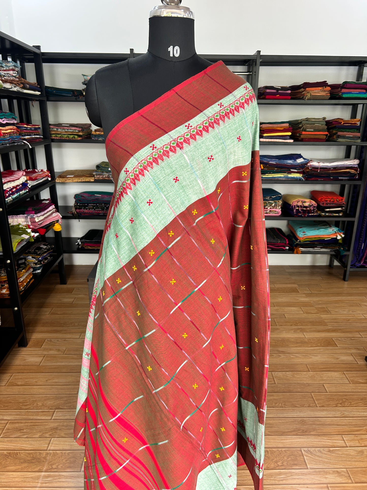 MARRON DHANIAKHALI SAREE