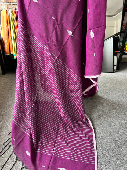 PURPLE MUL JAMDANI SAREE