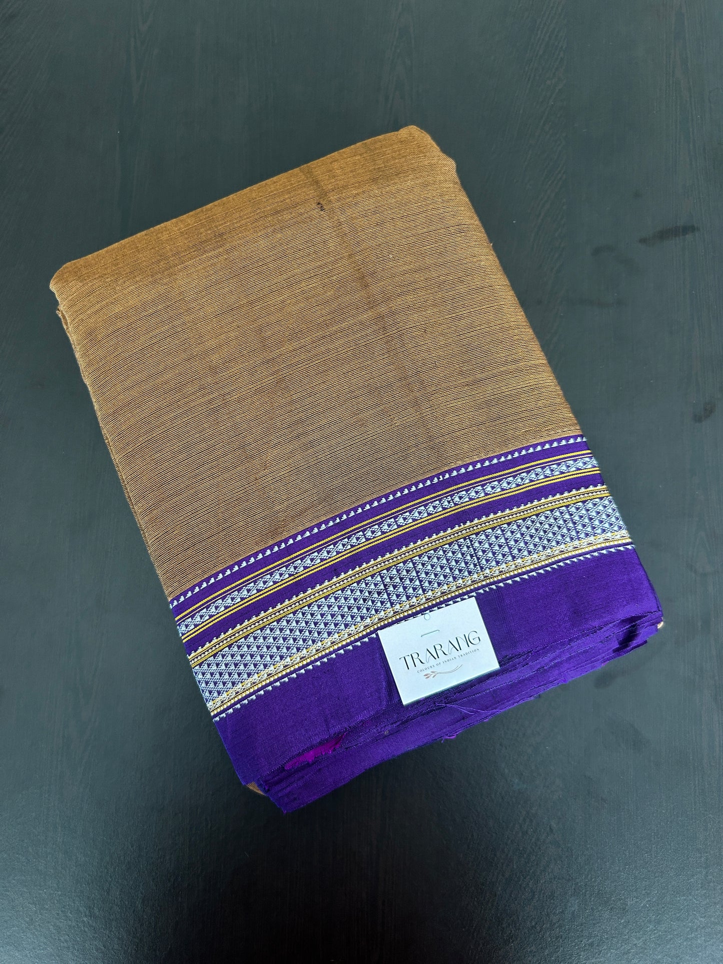 BROWN HANDLOOM ILKAL SAREE