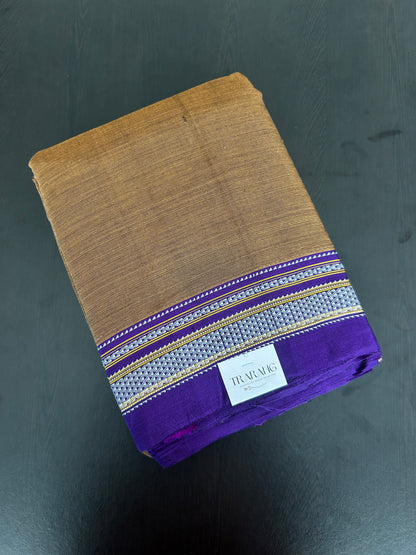 BROWN HANDLOOM ILKAL SAREE