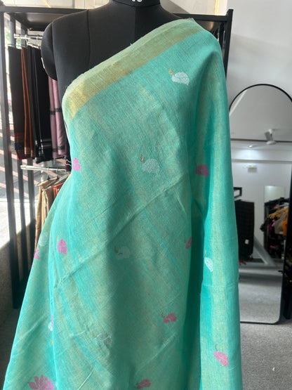 GREEN TISSUE JAMDANI