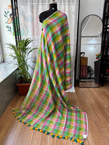 LIGHT GREEN INSPIRED BHUJODI SAREE