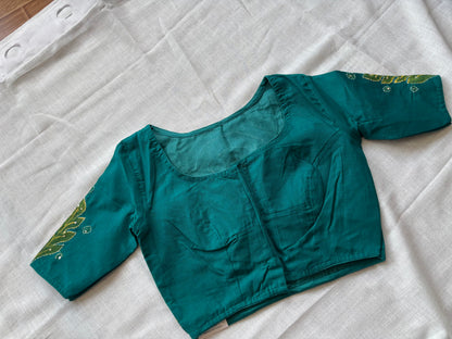 blue hand painted blouse