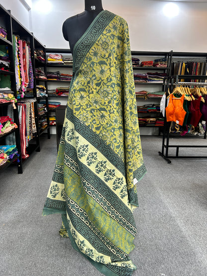 GREEN AJRAKH MUL SAREE
