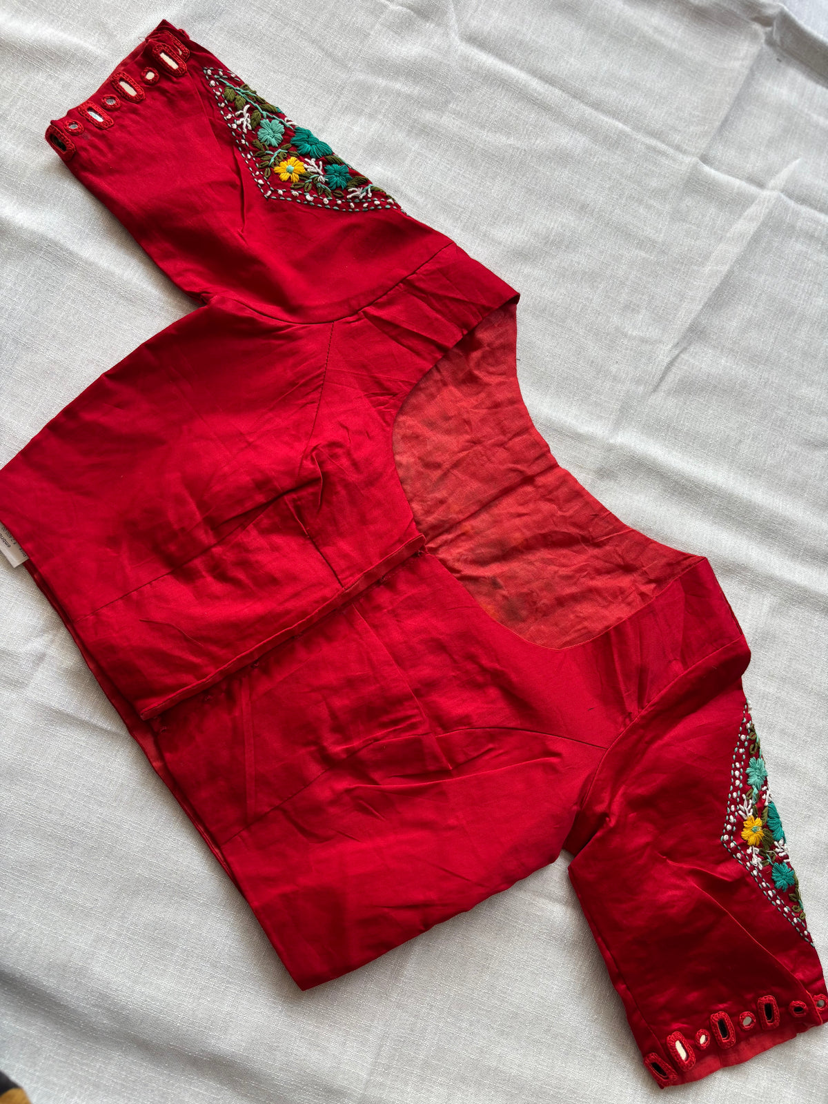 Red Embroidered blouse
