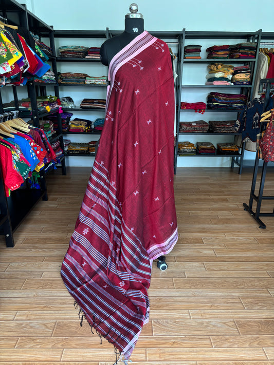 RED BHUJODI SAREE