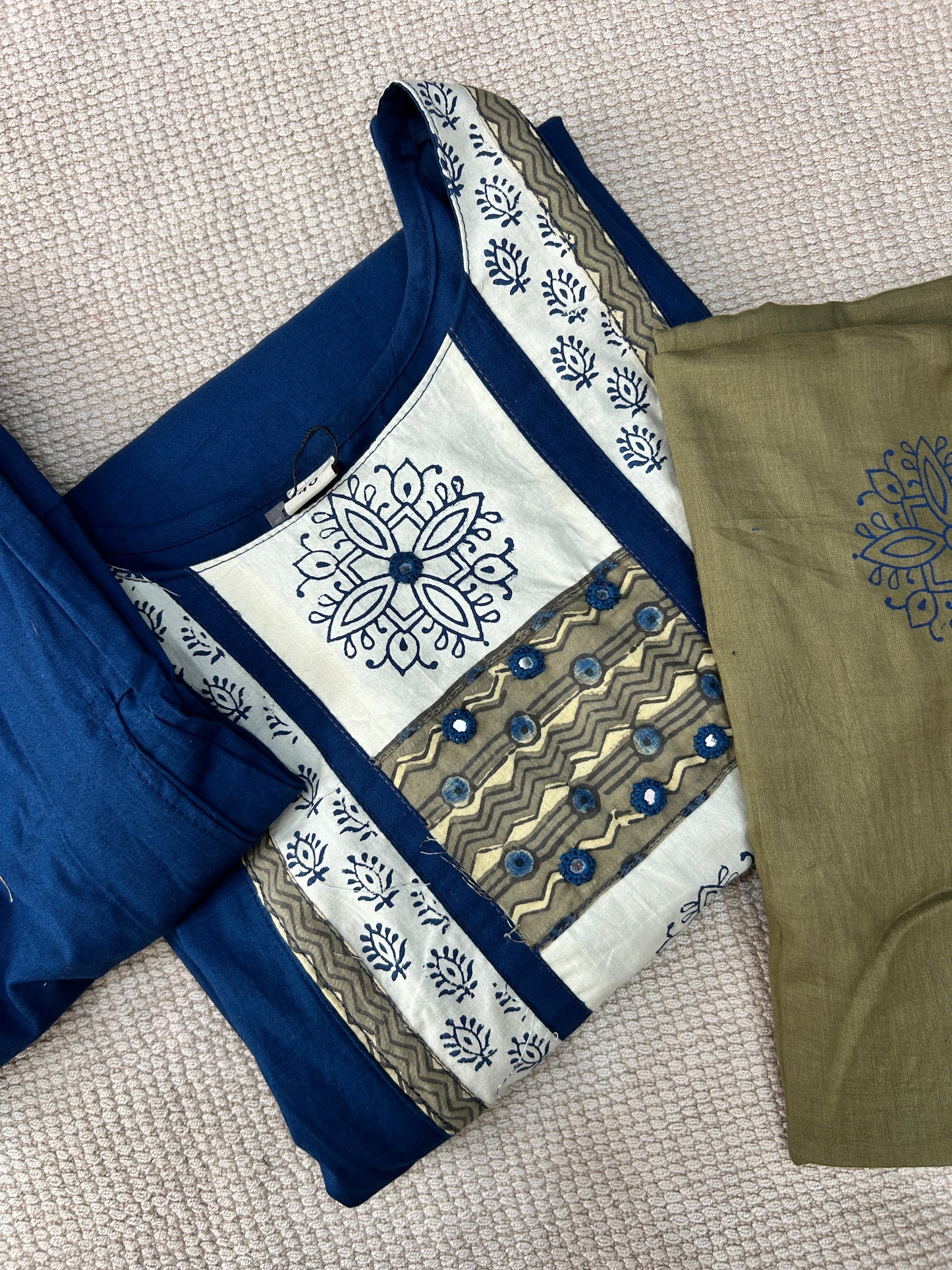 BLUE GAMTHI COTTON SUIT