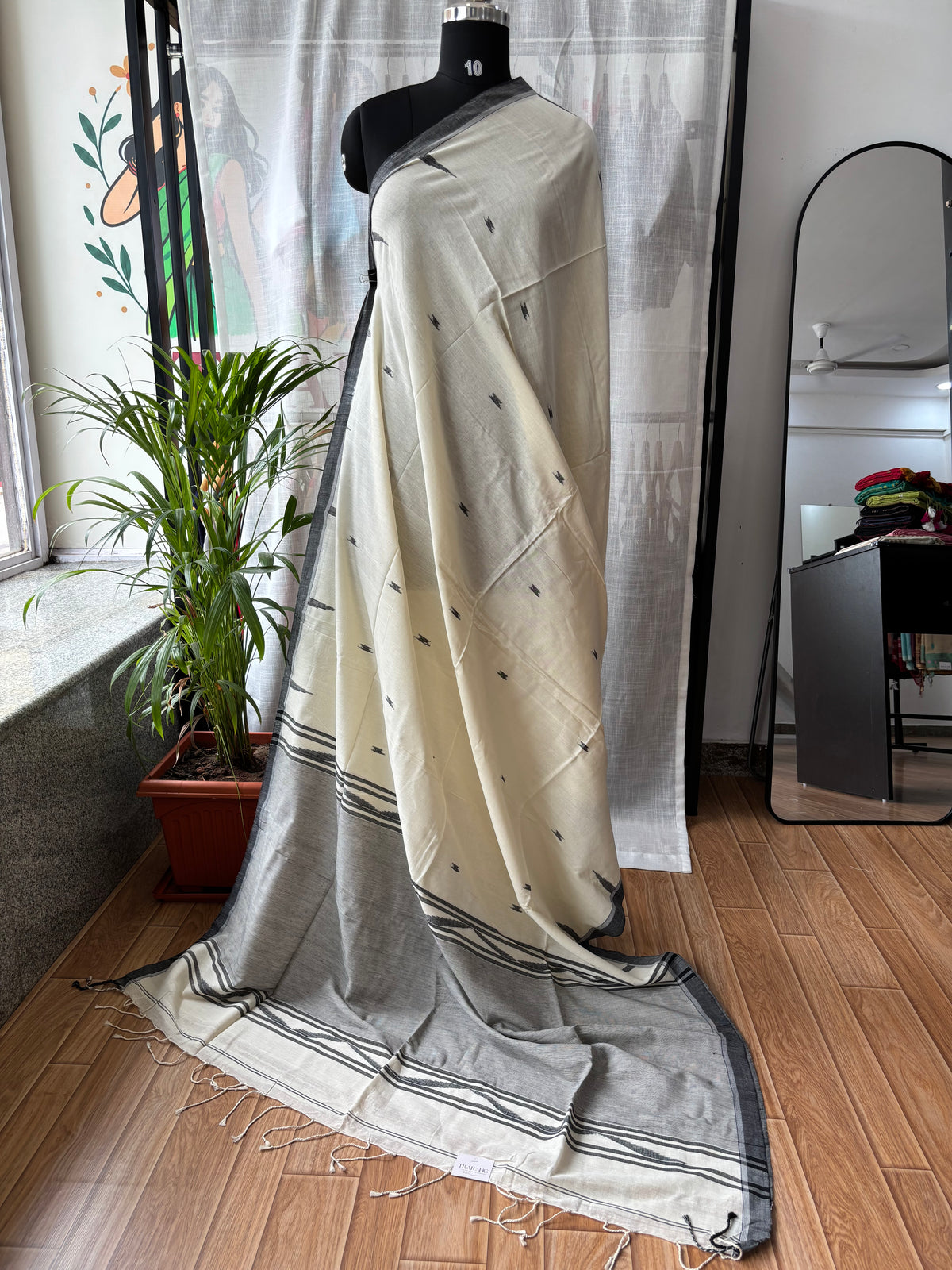 WHITE JAMDANI SAREE