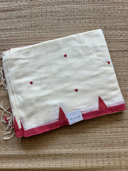 WHITE MUL JAMDANI SAREE