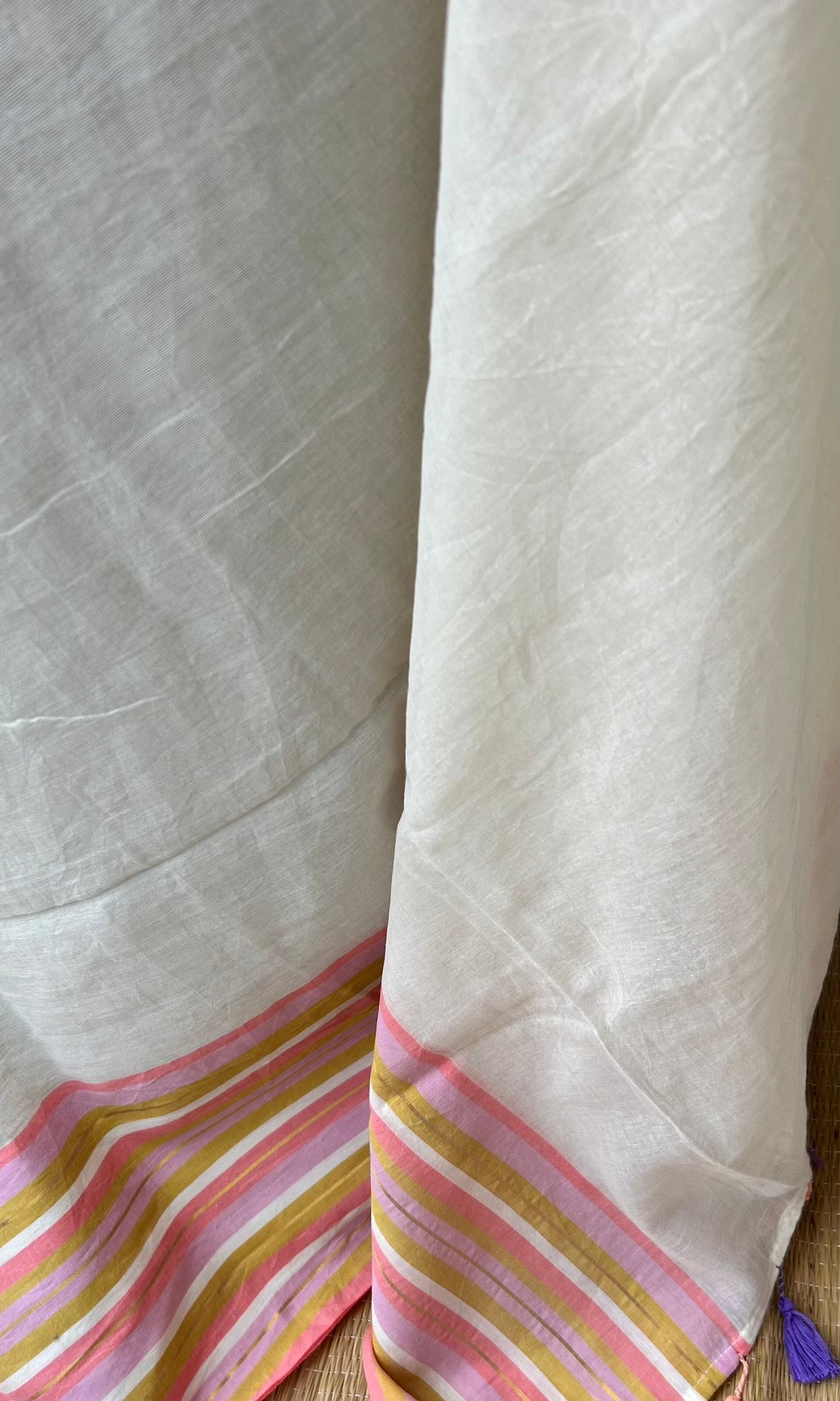 WHITE MUL SAREE