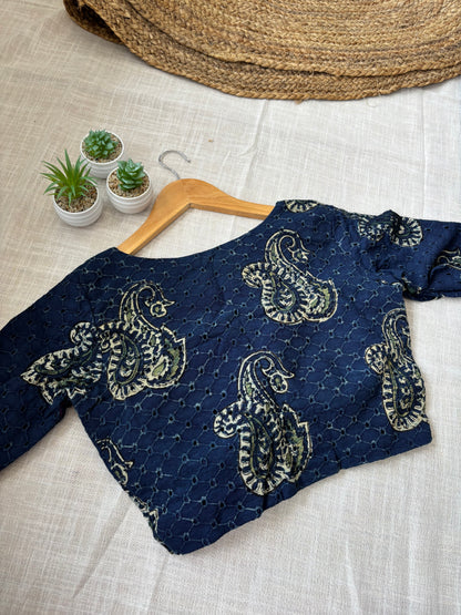 NAVY BLUE HAKOBA BLOUSE
