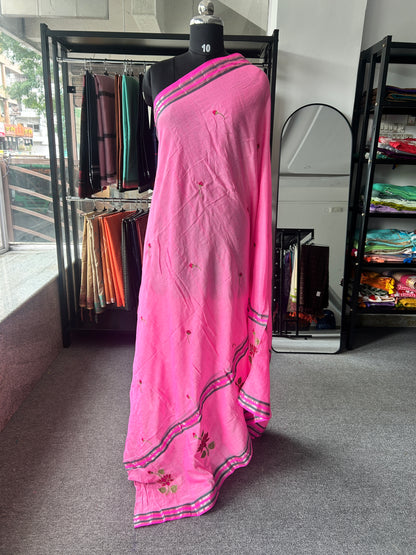 PINK MUL SAREE