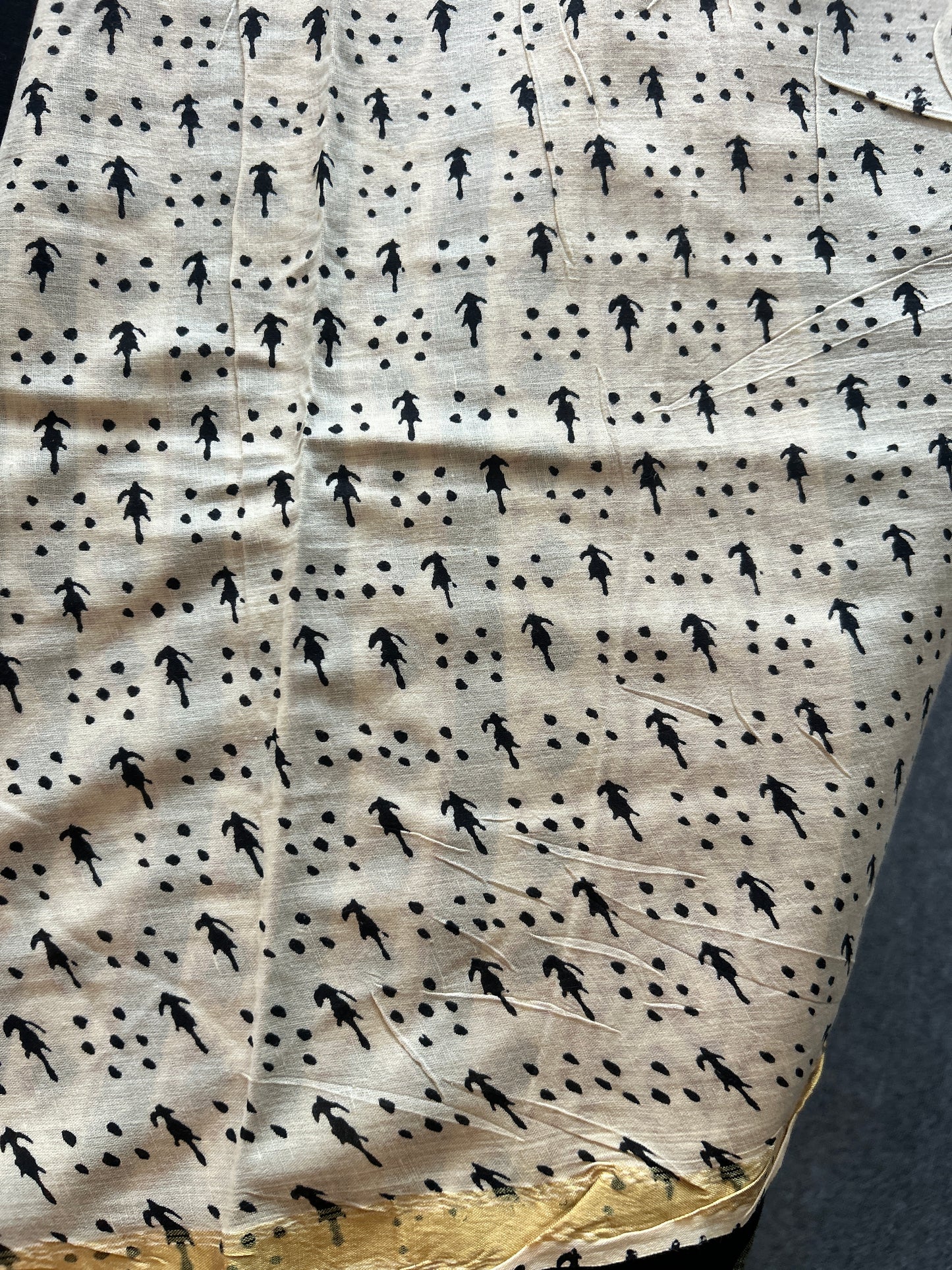 Black chanderi mul cotton