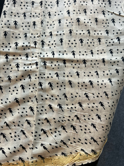Black chanderi mul cotton