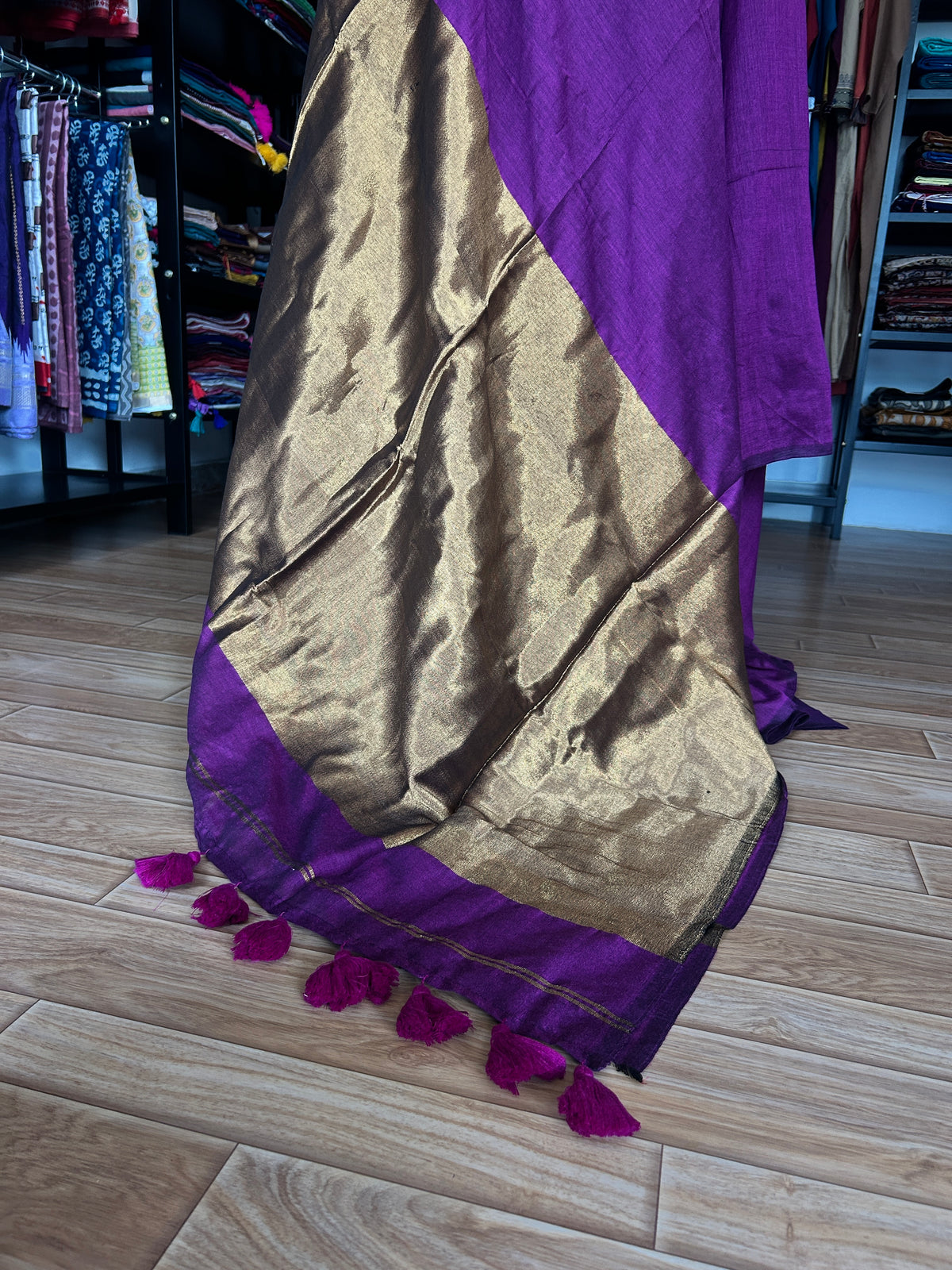 PURPLE ACRYLIC SAREE