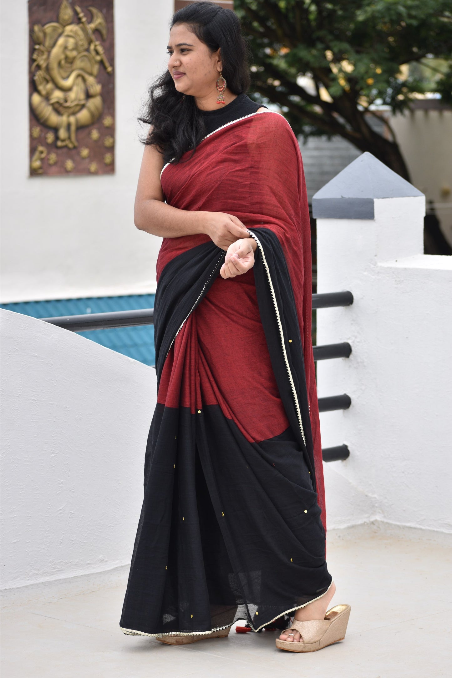 BLACK  MUL SAREE