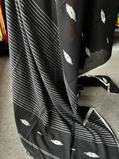 BLACK MUL JAMDANI SAREE