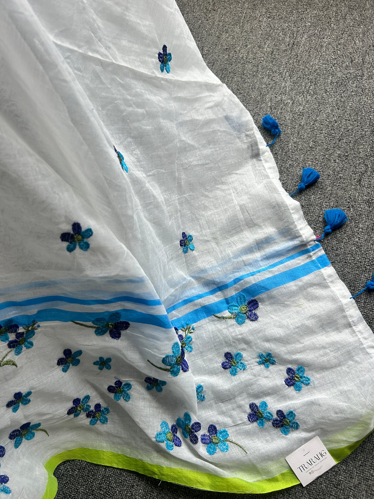 WHITE MUL SAREE