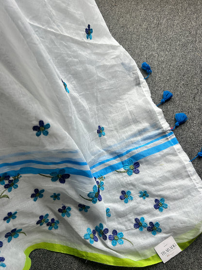 WHITE MUL SAREE