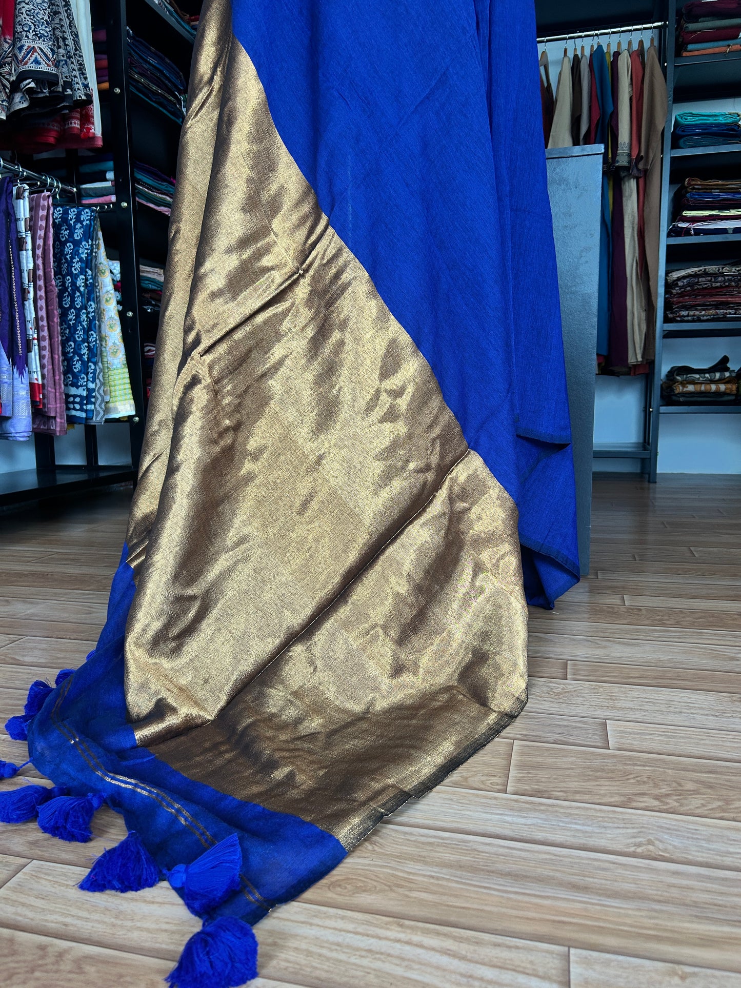 BLUE ACRYLIC SAREE