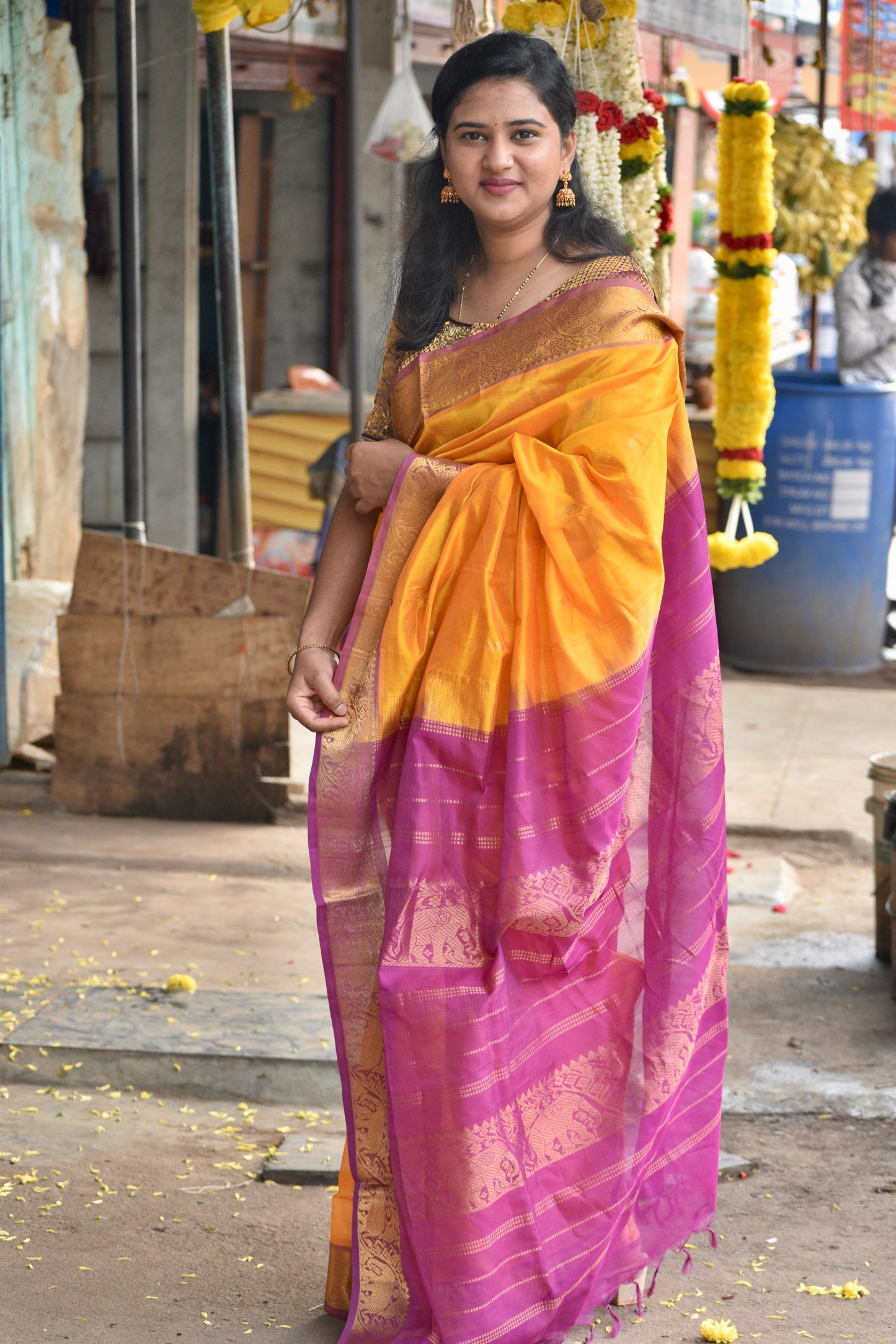 YELLOW KANCHI SILK COTTON