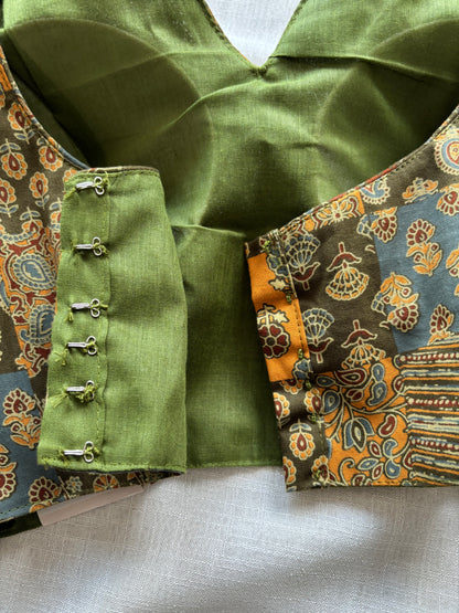 GREEN STRECHABLE BLOUSE