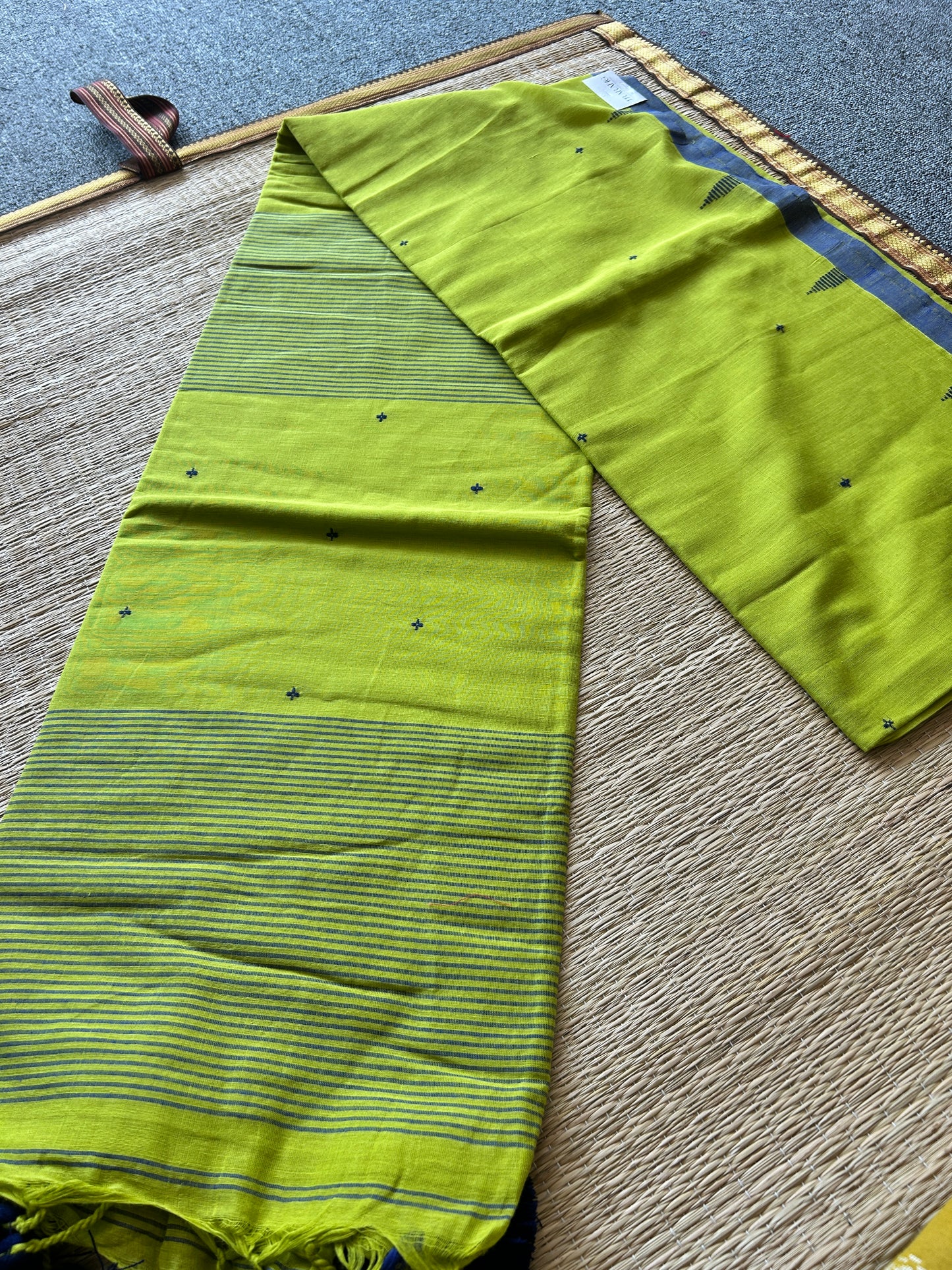 GREEN MUL JAMDANI SAREE