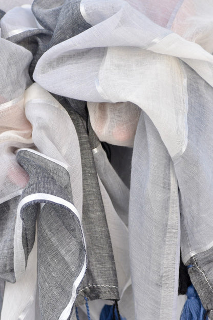 GREY MUL SAREE