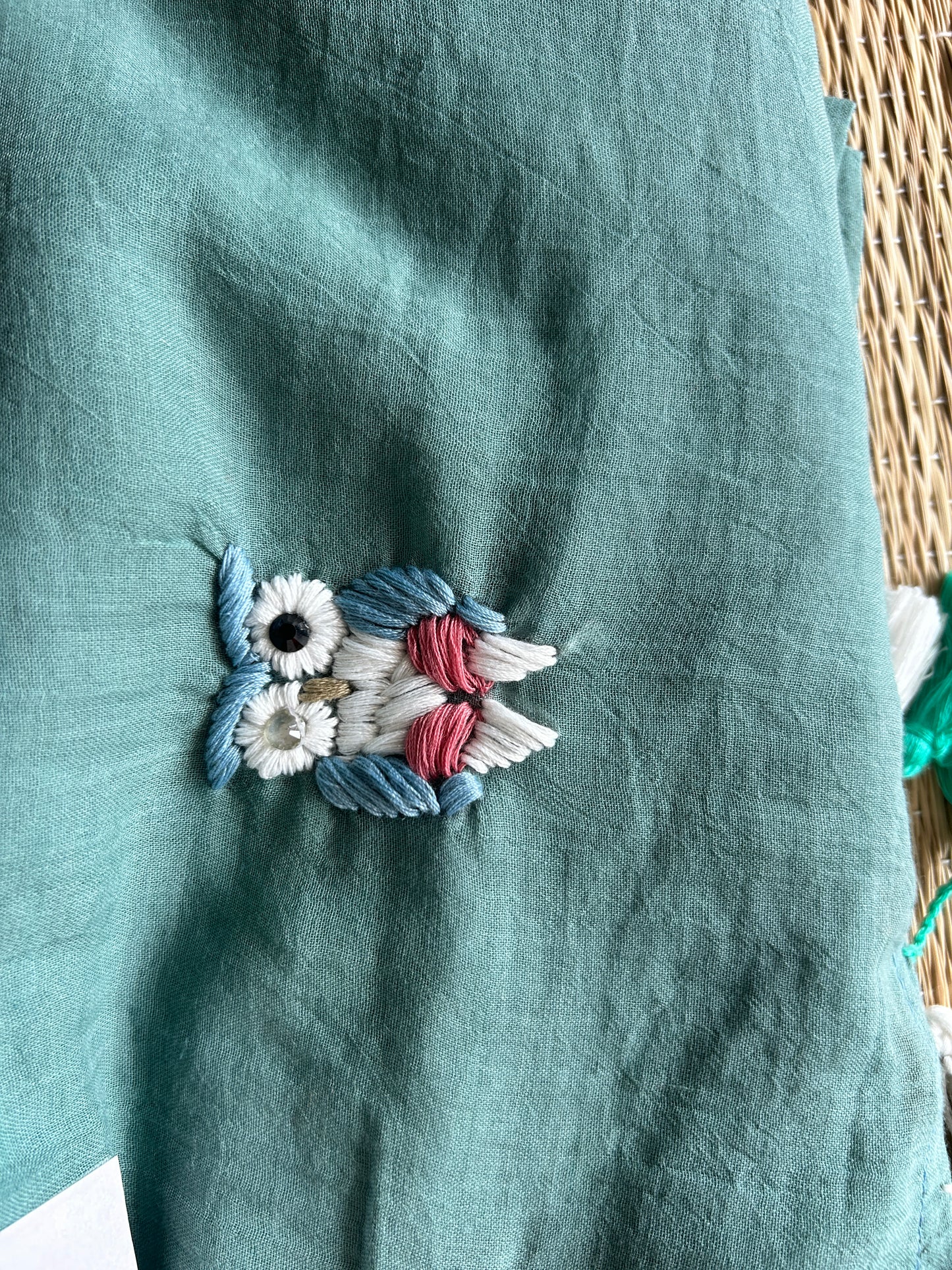 GREEN OWL MUL SAREE