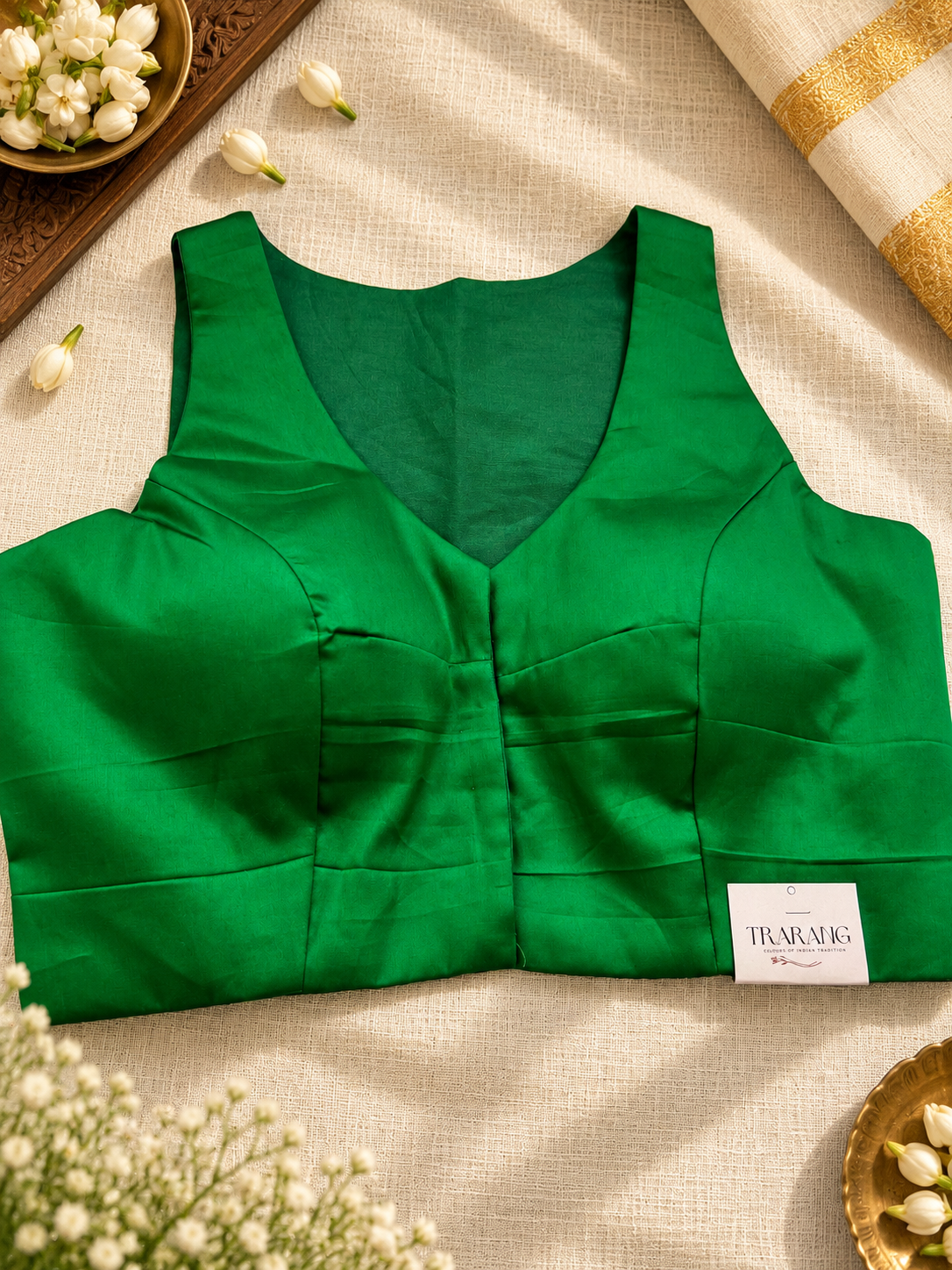 GREEN COTTON BLOUSE