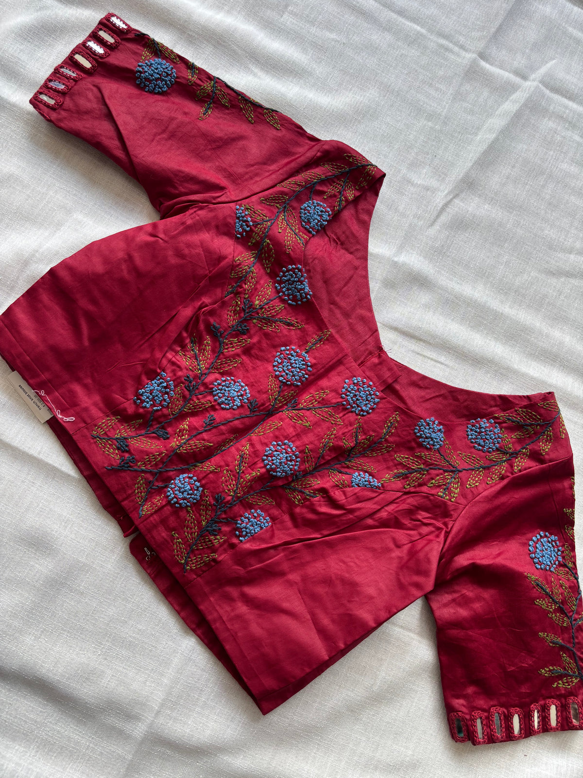 Maroon Embroidered blouse
